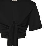 T-shirt cropped in cotone 26SSNTP-0002 NERO NINEMINUTES 