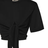 T-shirt cropped in cotone 26SSNTP-0002 NERO NINEMINUTES 