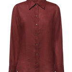 Camicia in lino DC5272 MERLOT OTTOD'AME 