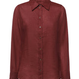 Camicia in lino DC5272 MERLOT OTTOD'AME 