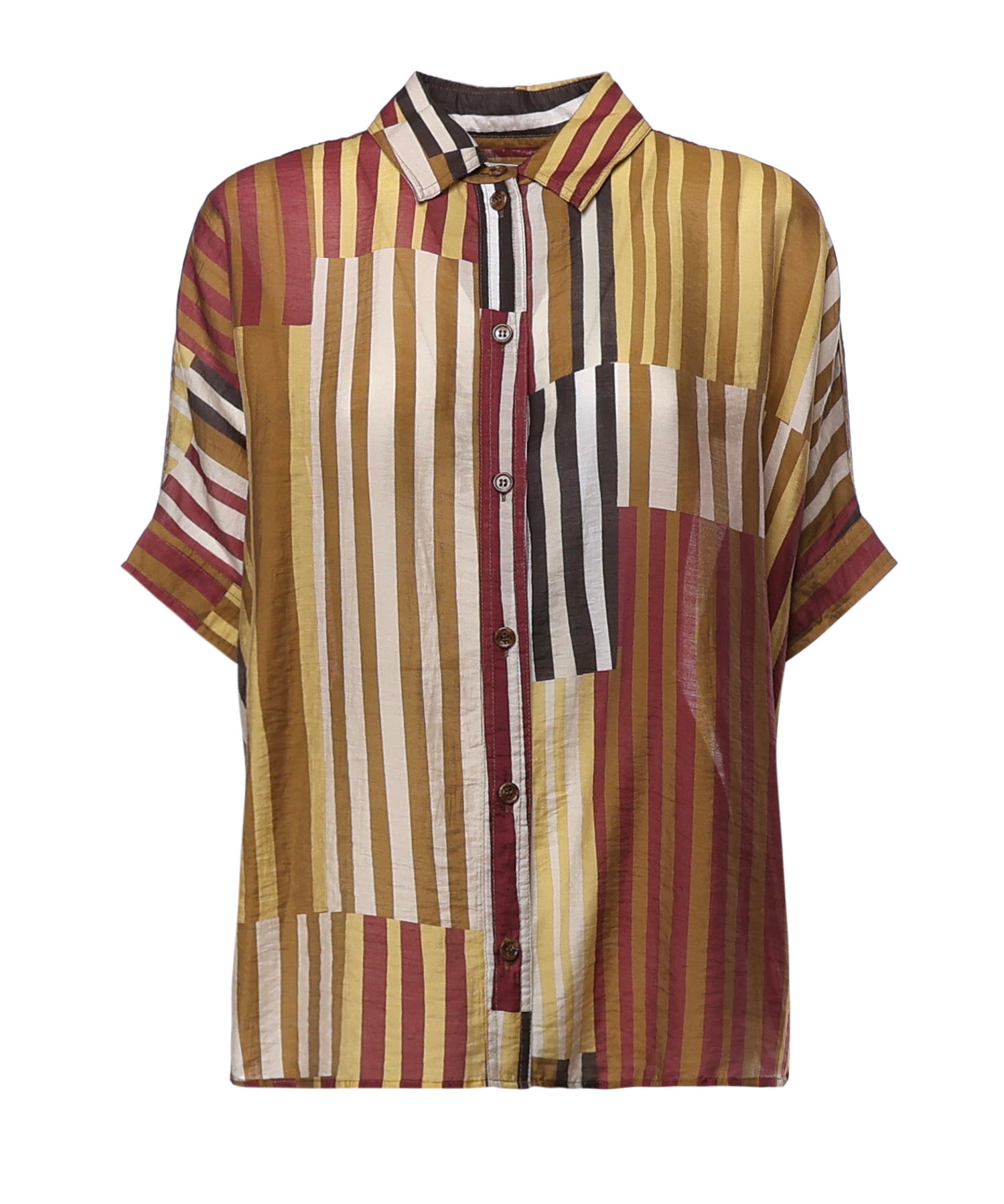 Camicia con stampa patchwork a righe DC5290 VAR.UNICA OTTOD'AME 
