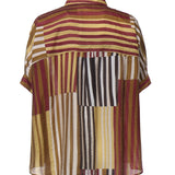 Camicia con stampa patchwork a righe DC5290 VAR.UNICA OTTOD'AME 