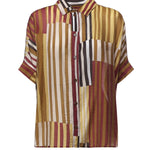 Camicia con stampa patchwork a righe DC5290 VAR.UNICA OTTOD'AME 