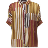 Camicia con stampa patchwork a righe DC5290 VAR.UNICA OTTOD'AME 