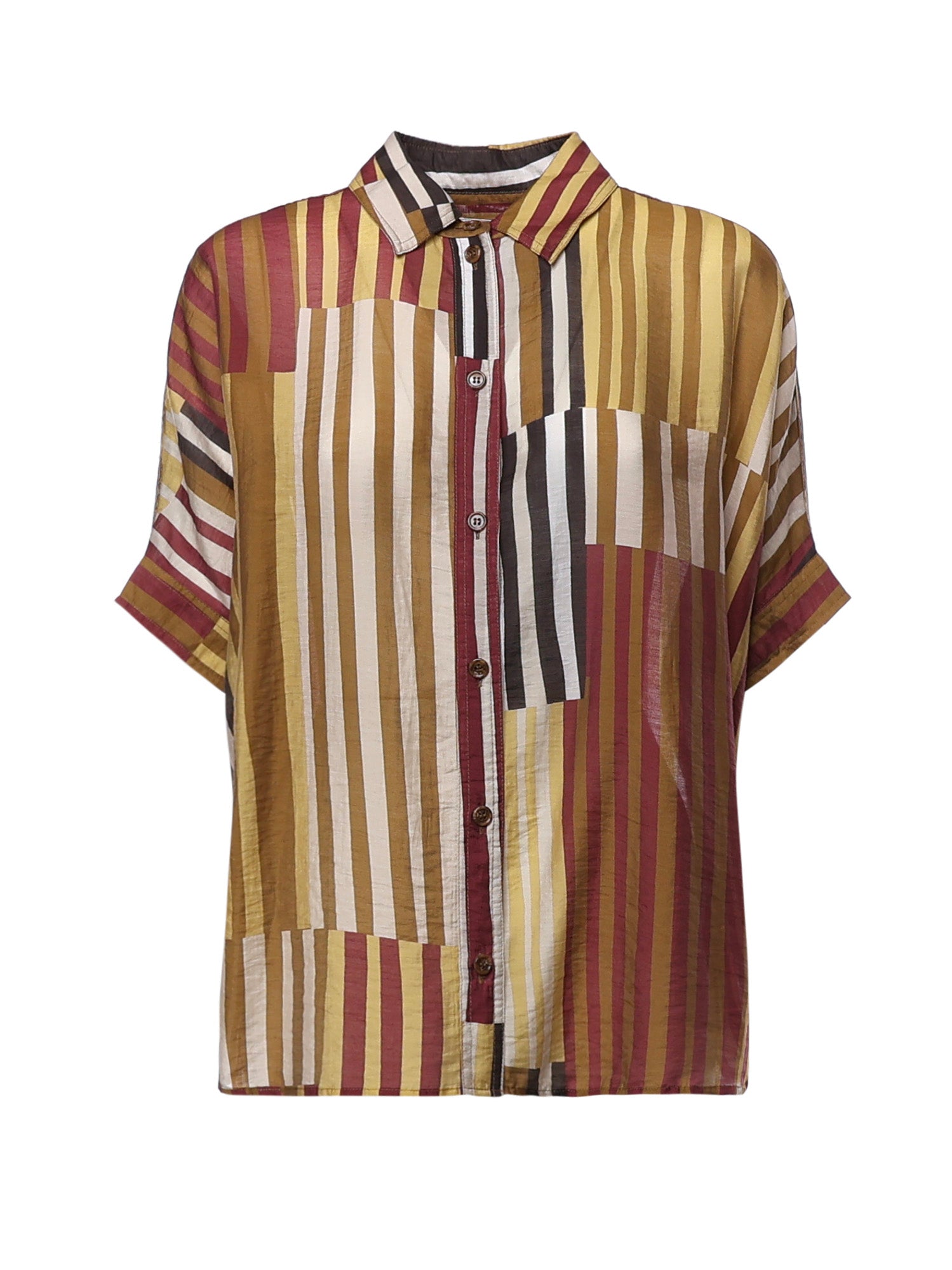 Camicia con stampa patchwork a righe DC5290 VAR.UNICA OTTOD'AME 
