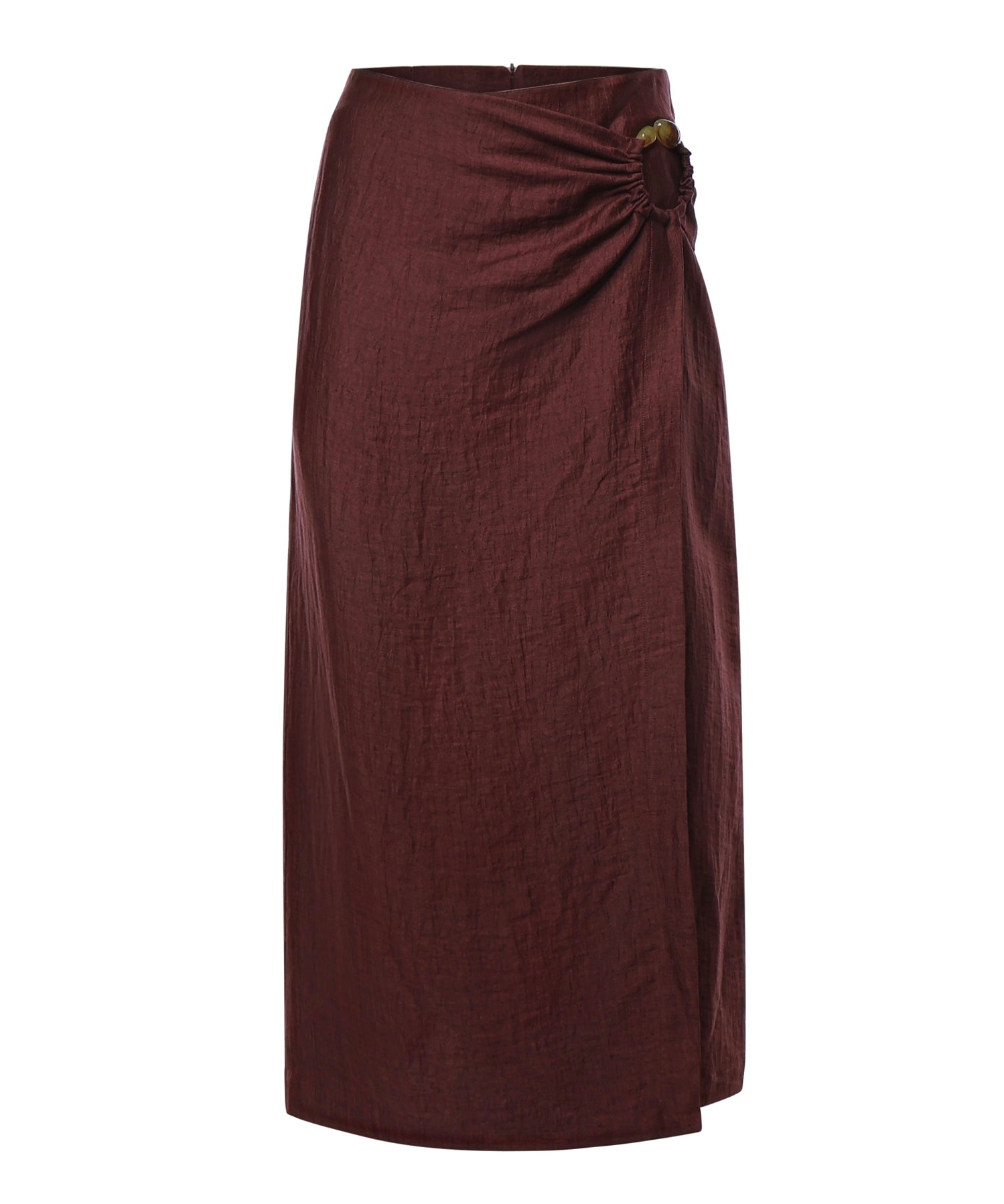 Gonna midi in misto lino DN6288 MERLOT OTTOD'AME 