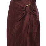 Gonna midi in misto lino DN6288 MERLOT OTTOD'AME 