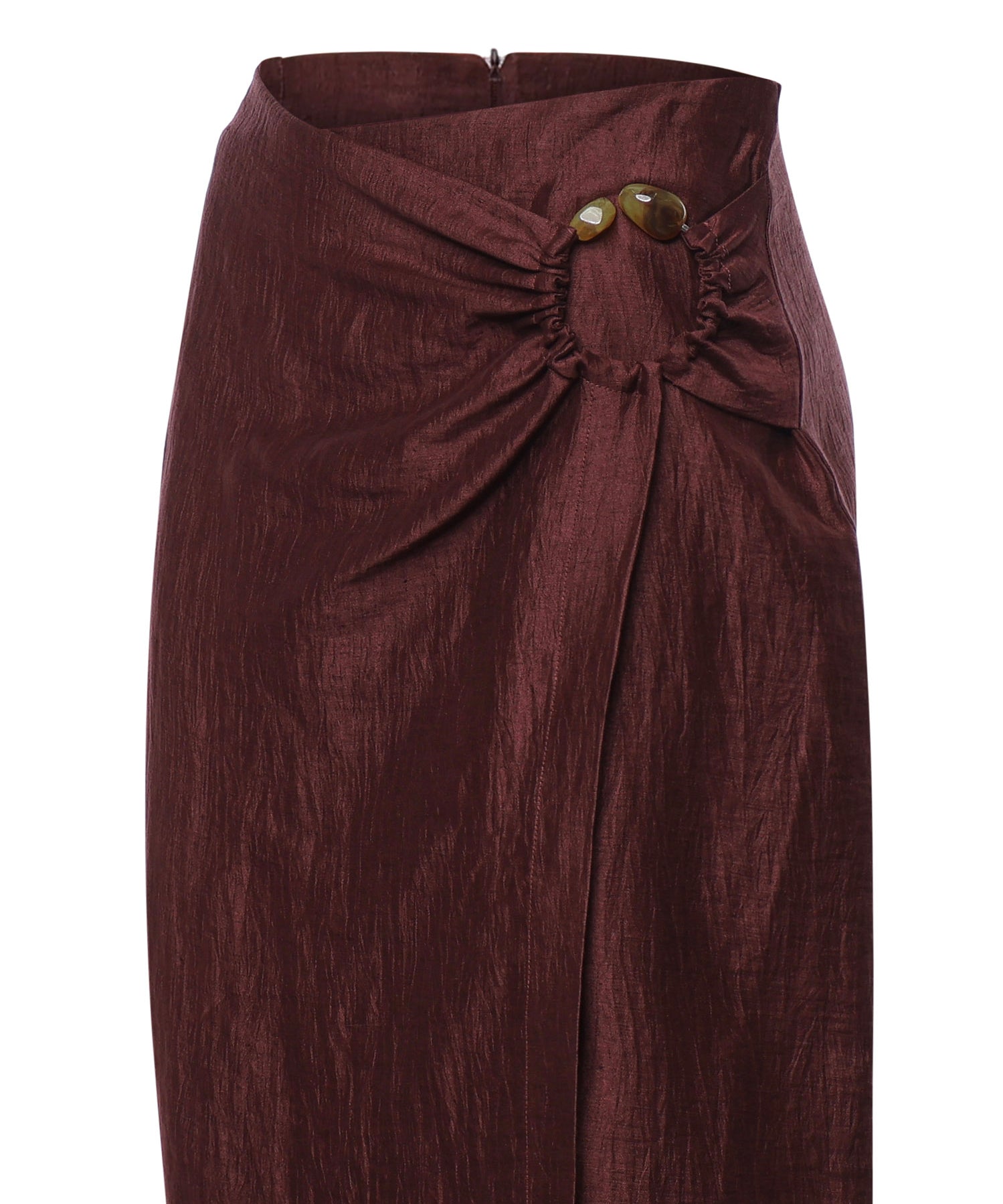 Gonna midi in misto lino DN6288 MERLOT OTTOD'AME 