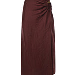 Gonna midi in misto lino DN6288 MERLOT OTTOD'AME 