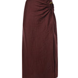 Gonna midi in misto lino DN6288 MERLOT OTTOD'AME 