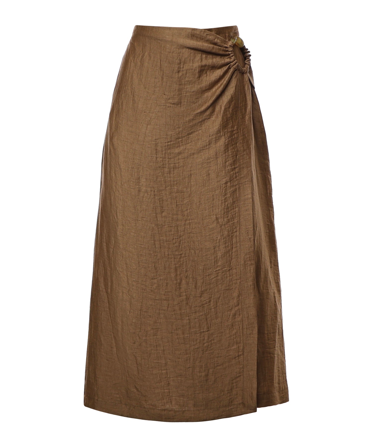 Gonna midi in misto lino DN6288 RHUM OTTOD'AME 
