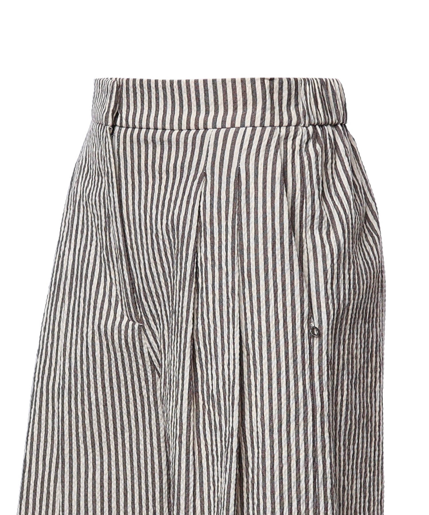 Shorts a righe in misto cotone DP0047 CIOCCOLATA OTTOD'AME 