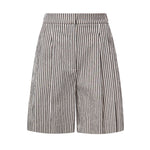 Shorts a righe in misto cotone DP0047 CIOCCOLATA OTTOD'AME 