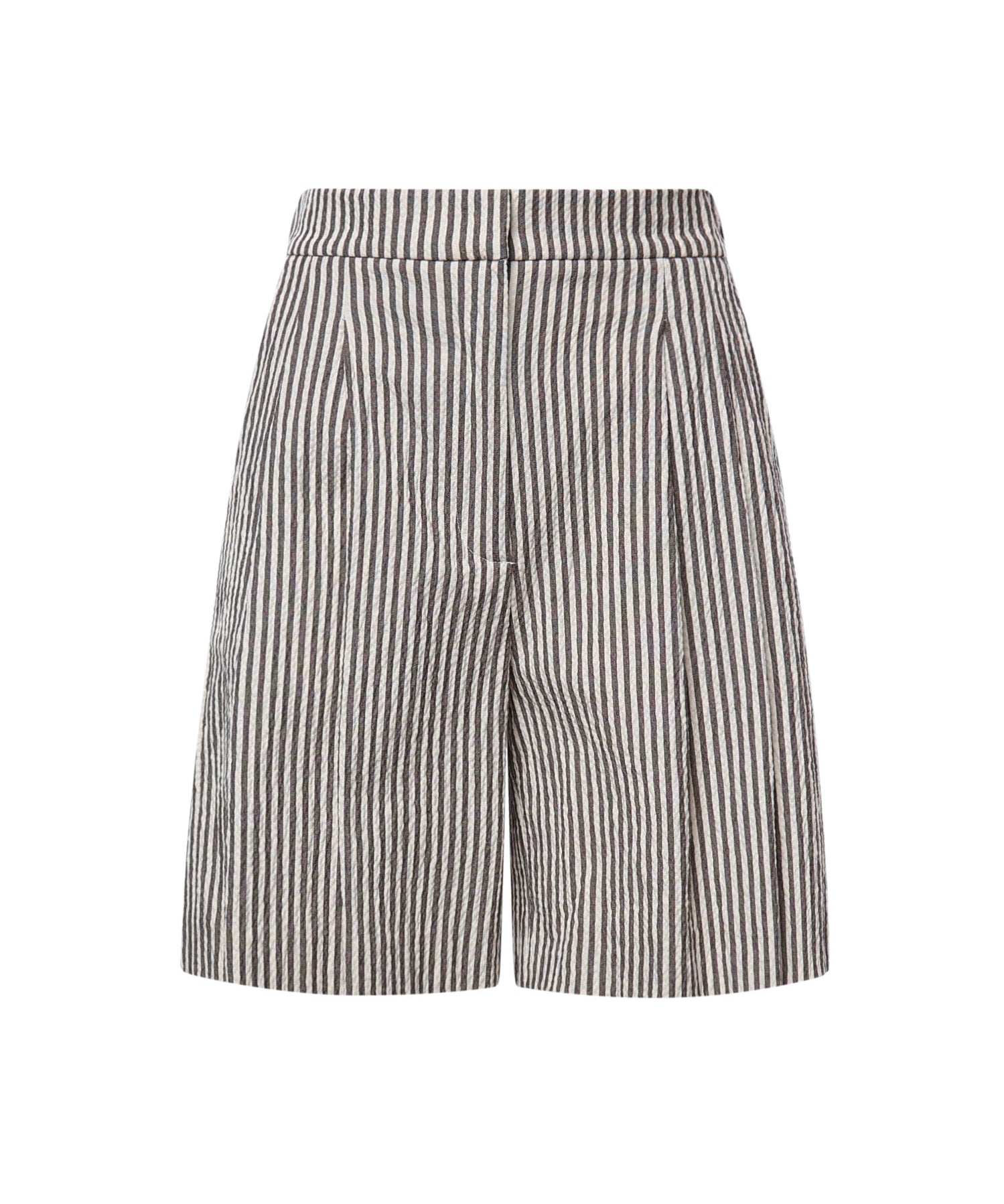 Shorts a righe in misto cotone DP0047 CIOCCOLATA OTTOD'AME 