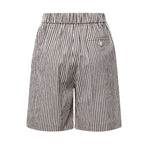 Shorts a righe in misto cotone DP0047 CIOCCOLATA OTTOD'AME 