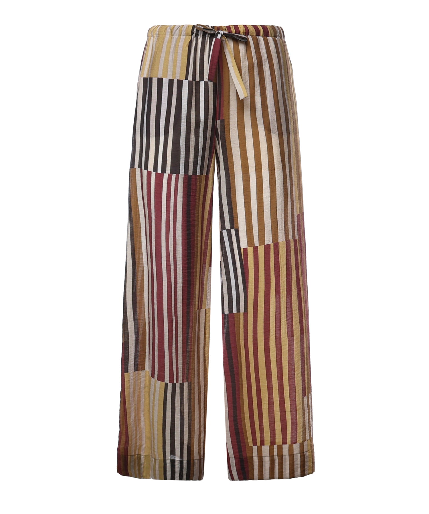 Pantaloni con stampa patchwork a righe DP0063 VAR.UNICA OTTOD'AME 
