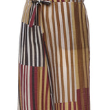 Pantaloni con stampa patchwork a righe DP0063 VAR.UNICA OTTOD'AME 