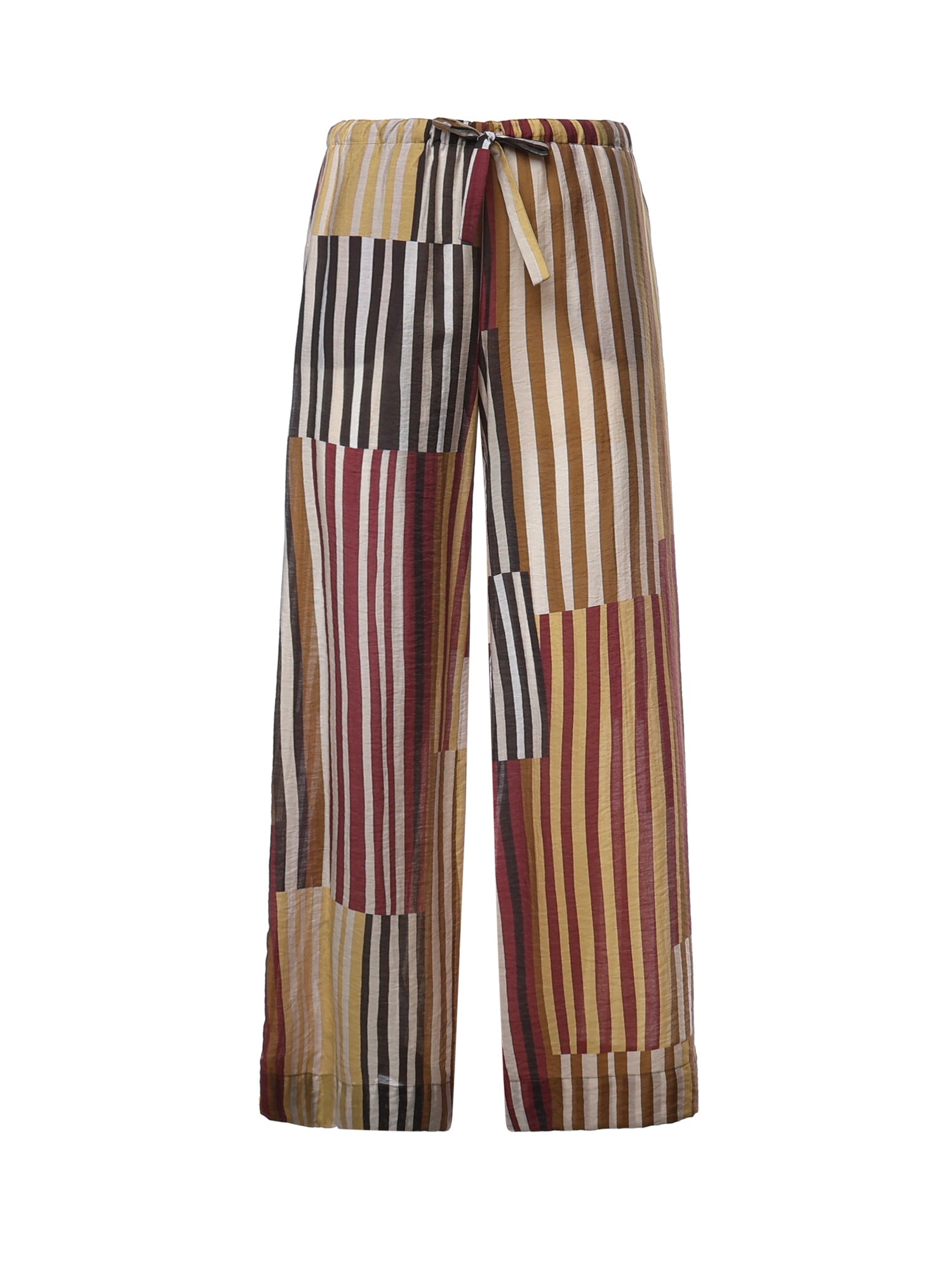 Pantaloni con stampa patchwork a righe DP0063 VAR.UNICA OTTOD'AME 