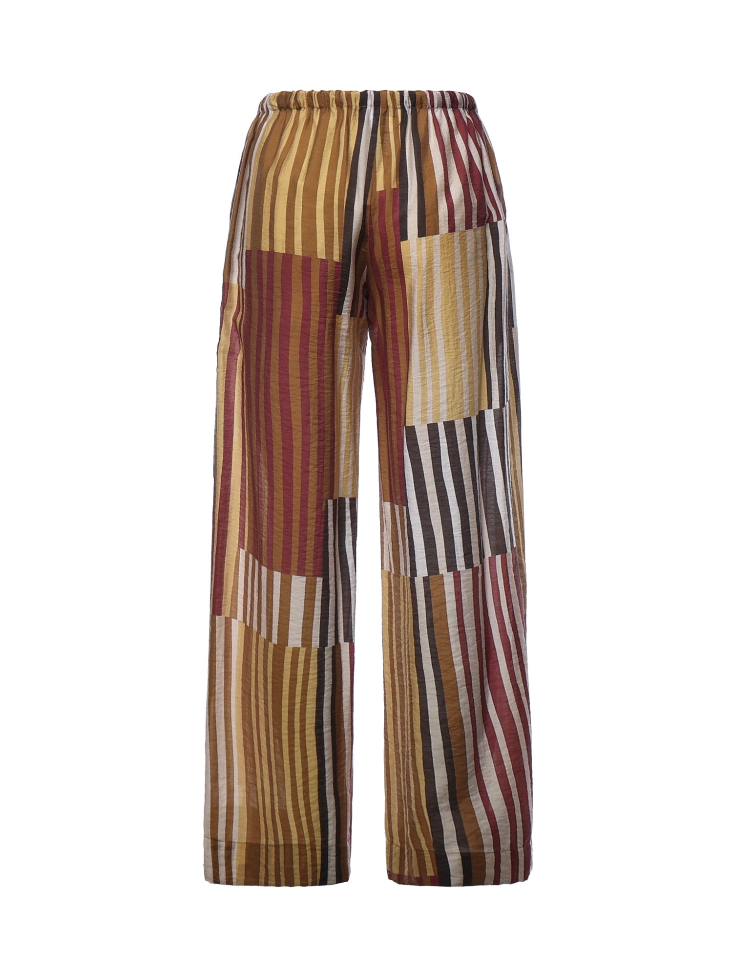 Pantaloni con stampa patchwork a righe DP0063 VAR.UNICA OTTOD'AME 