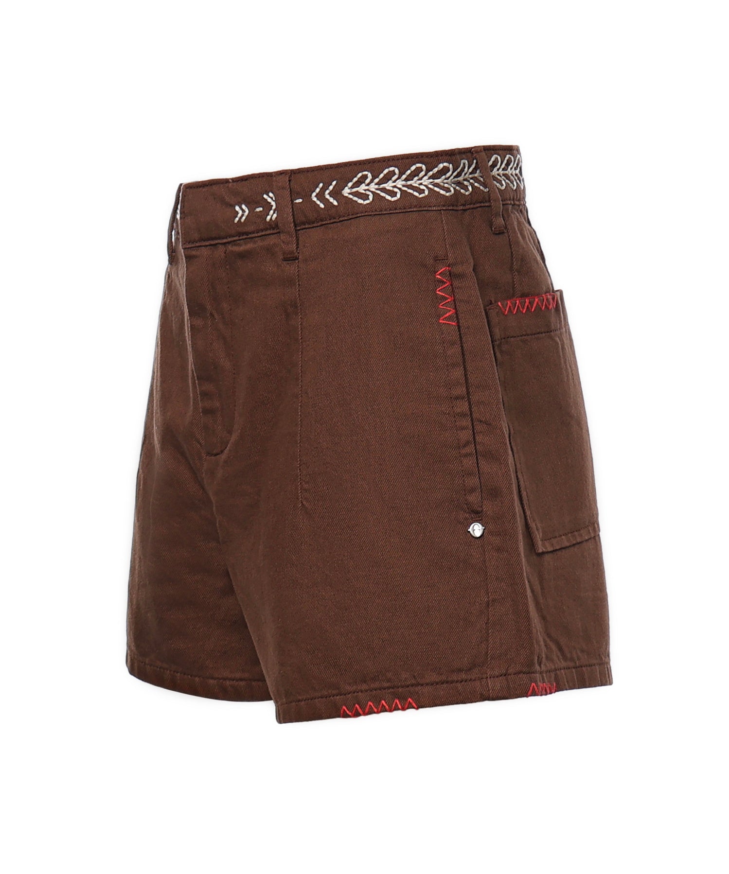 Shorts in misto lino con ricami DP9978 CIOCCOLATA OTTOD'AME 