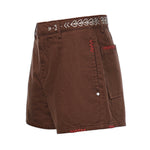 Shorts in misto lino con ricami DP9978 CIOCCOLATA OTTOD'AME 