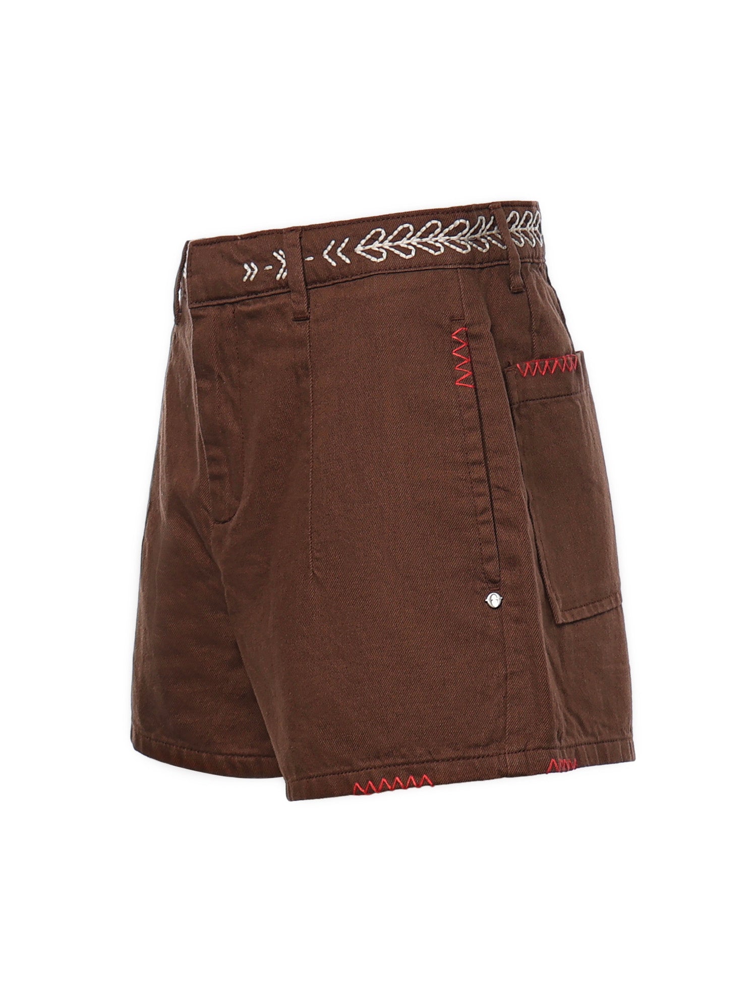 Shorts in misto lino con ricami DP9978 CIOCCOLATA OTTOD'AME 