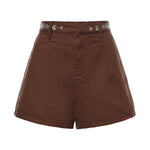 Shorts in misto lino con ricami DP9978 CIOCCOLATA OTTOD'AME 