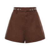 Shorts in misto lino con ricami DP9978 CIOCCOLATA OTTOD'AME 