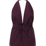 Top in popeline di cotone DT9261 BORGOGNA OTTOD'AME 