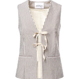 Gilet a righe in misto cotone DT9274 CIOCCOLATA OTTOD'AME 