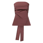 Top a fascia in misto lino TT9259 BLUSH OTTOD'AME 