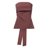 Top a fascia in misto lino TT9259 BLUSH OTTOD'AME 
