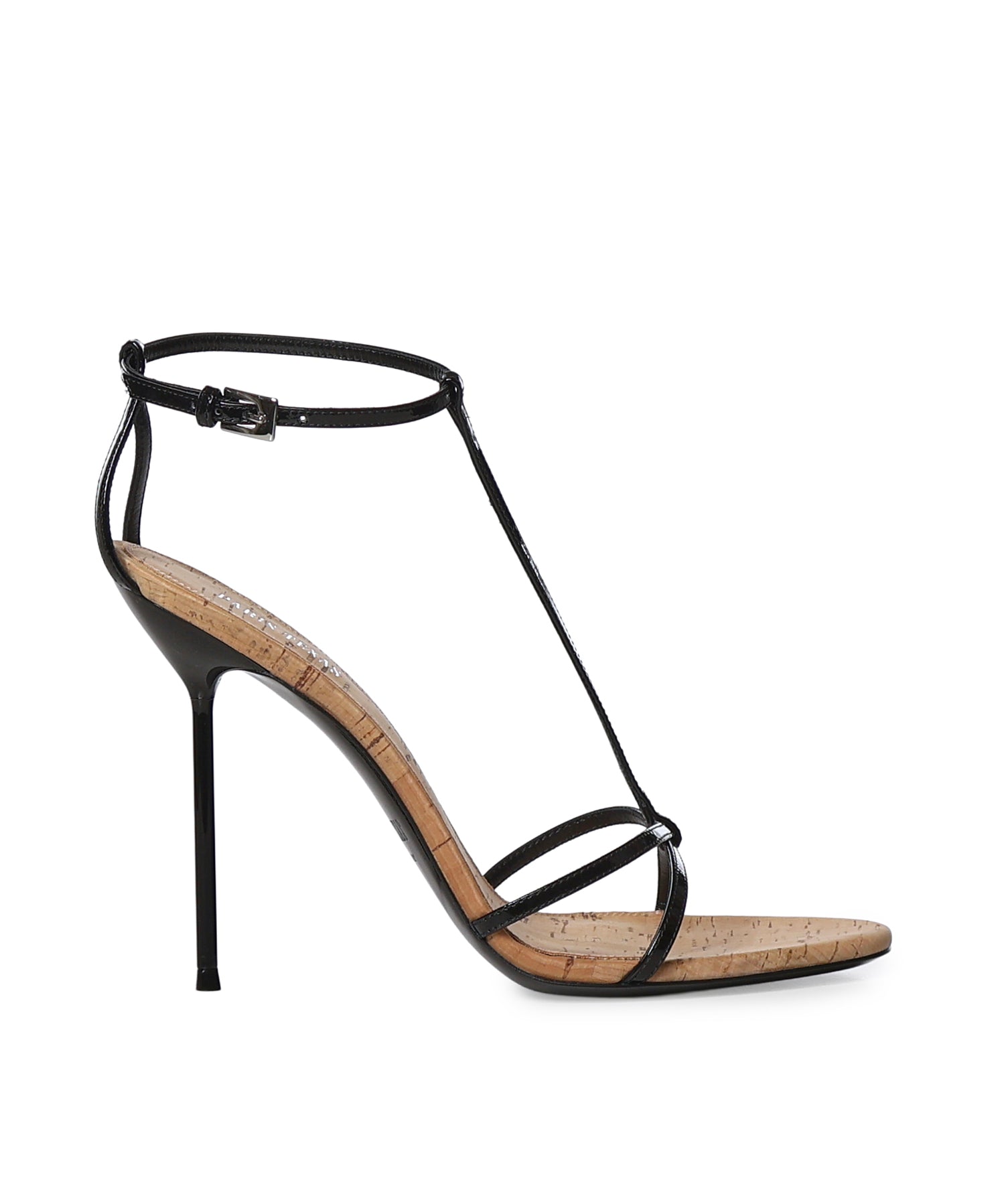 Sandali Lidia T-Strap in vernice e sughero PX1941 XVNCKBLACK-NATURALE PARIS TEXAS 