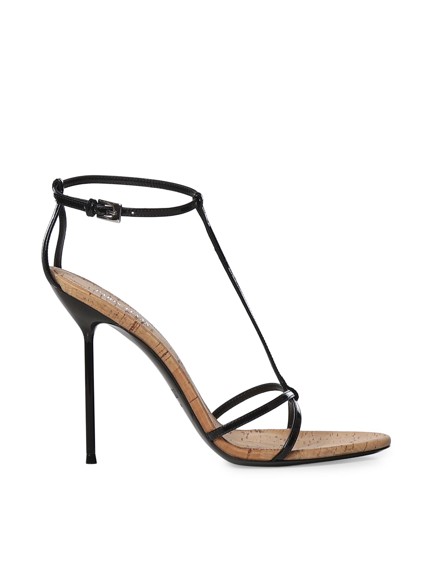 Sandali Lidia T-Strap in vernice e sughero PX1941 XVNCKBLACK-NATURALE PARIS TEXAS 