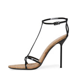 Sandali Lidia T-Strap in vernice e sughero PX1941 XVNCKBLACK-NATURALE PARIS TEXAS 