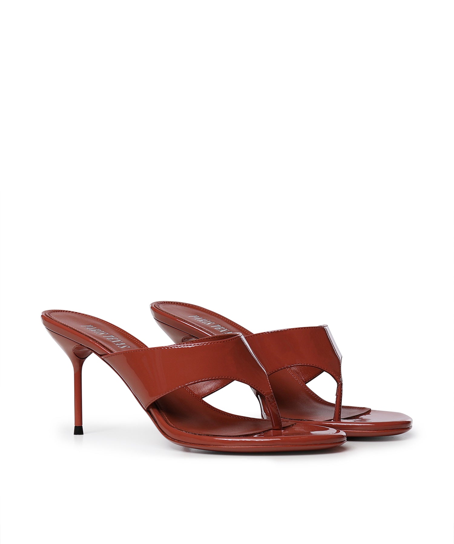 Mule infradito in pelle verniciata PX1951 XVN01PATENT BLACK PARIS TEXAS 