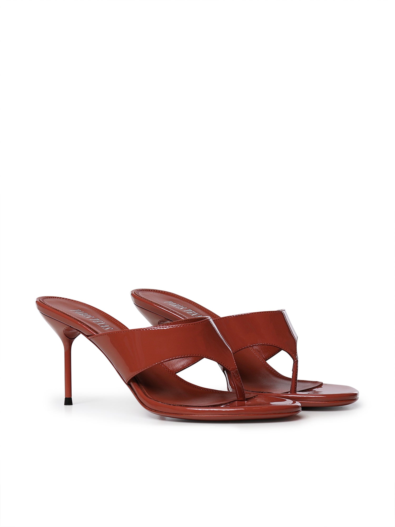Mule infradito in pelle verniciata PX1951 XVN01PATENT BLACK PARIS TEXAS 