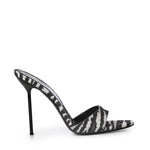 Mules Lidia con stampa zebrata PX836 XPTCVWHITE ZEBRA PARIS TEXAS 