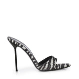 Mules Lidia con stampa zebrata PX836 XPTCVWHITE ZEBRA PARIS TEXAS 