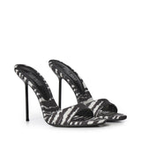 Mules Lidia con stampa zebrata PX836 XPTCVWHITE ZEBRA PARIS TEXAS 