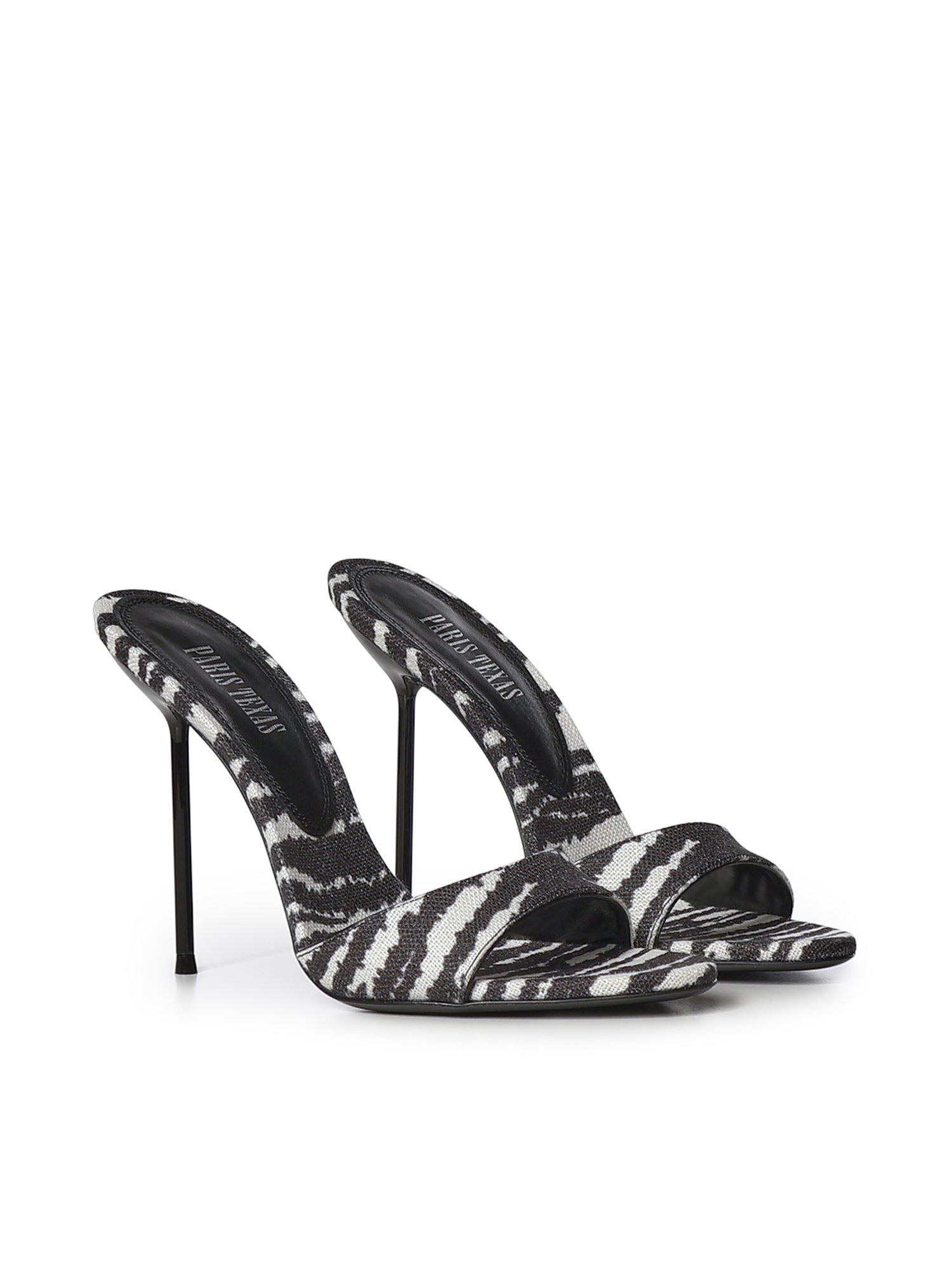 Mules Lidia con stampa zebrata PX836 XPTCVWHITE ZEBRA PARIS TEXAS 