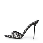 Mules Lidia con stampa zebrata PX836 XPTCVWHITE ZEBRA PARIS TEXAS 