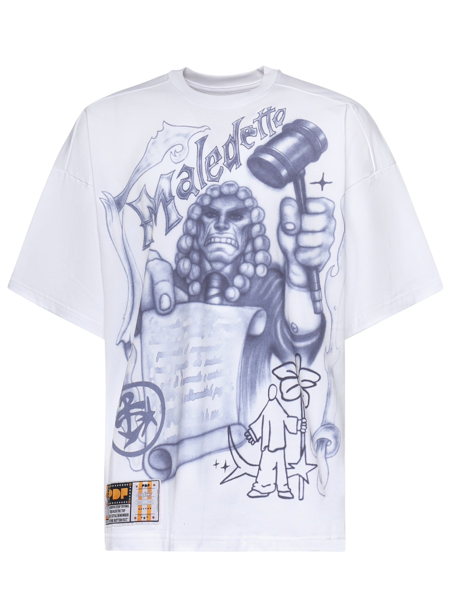 T-shirt The Boy Giudice Maledetto in cotone DFM54029TJ112JUDGE WHITE WHITE PDF CHANNEL 