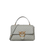 Borsa a mano media Love Bag Puff Chevron in nappa 100043 A0GKK32Q PINKO 