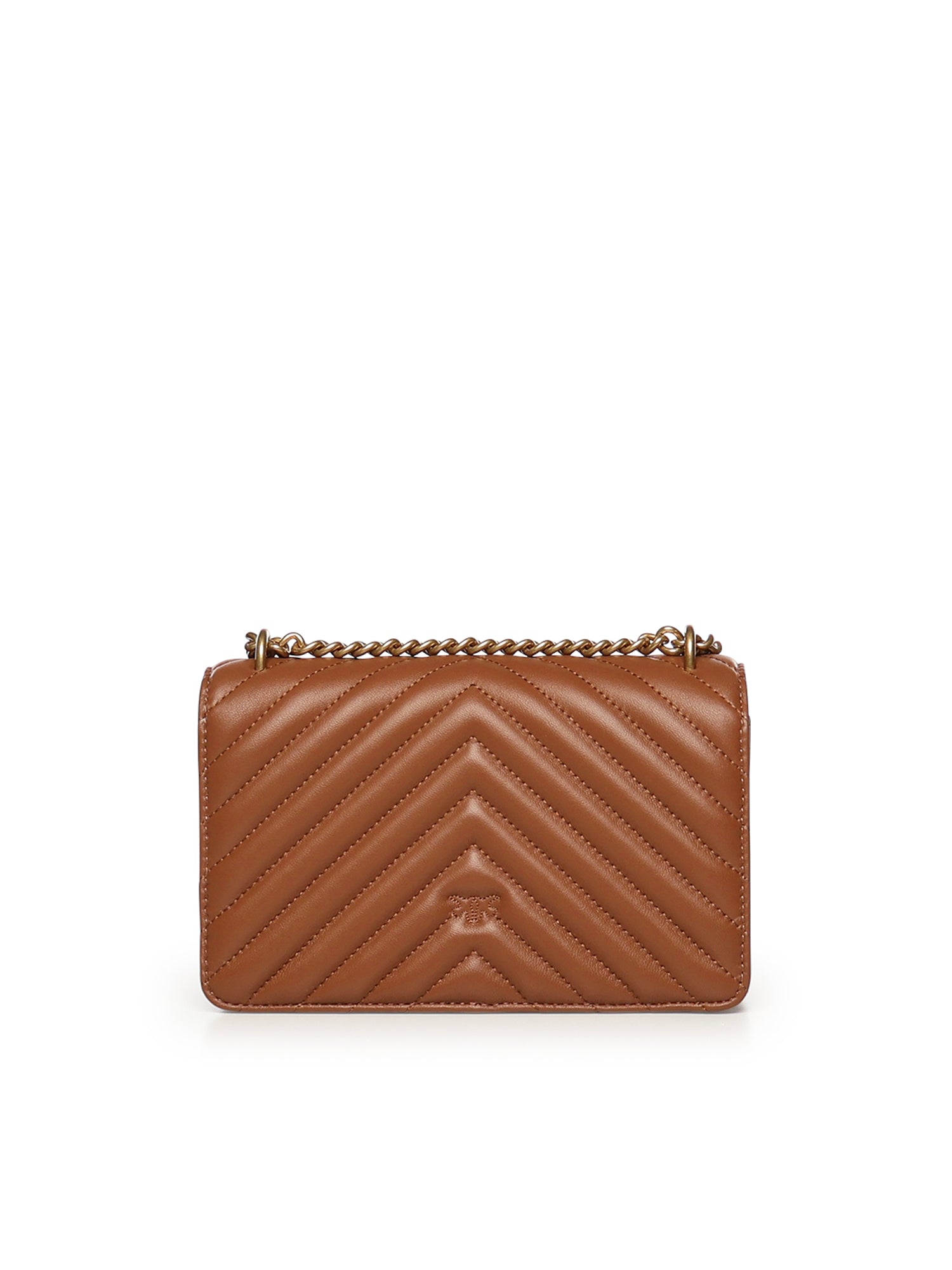 Borsa piccola a tracolla Love Bag One Chevron in pelle 100074 A0GKL17Q PINKO 