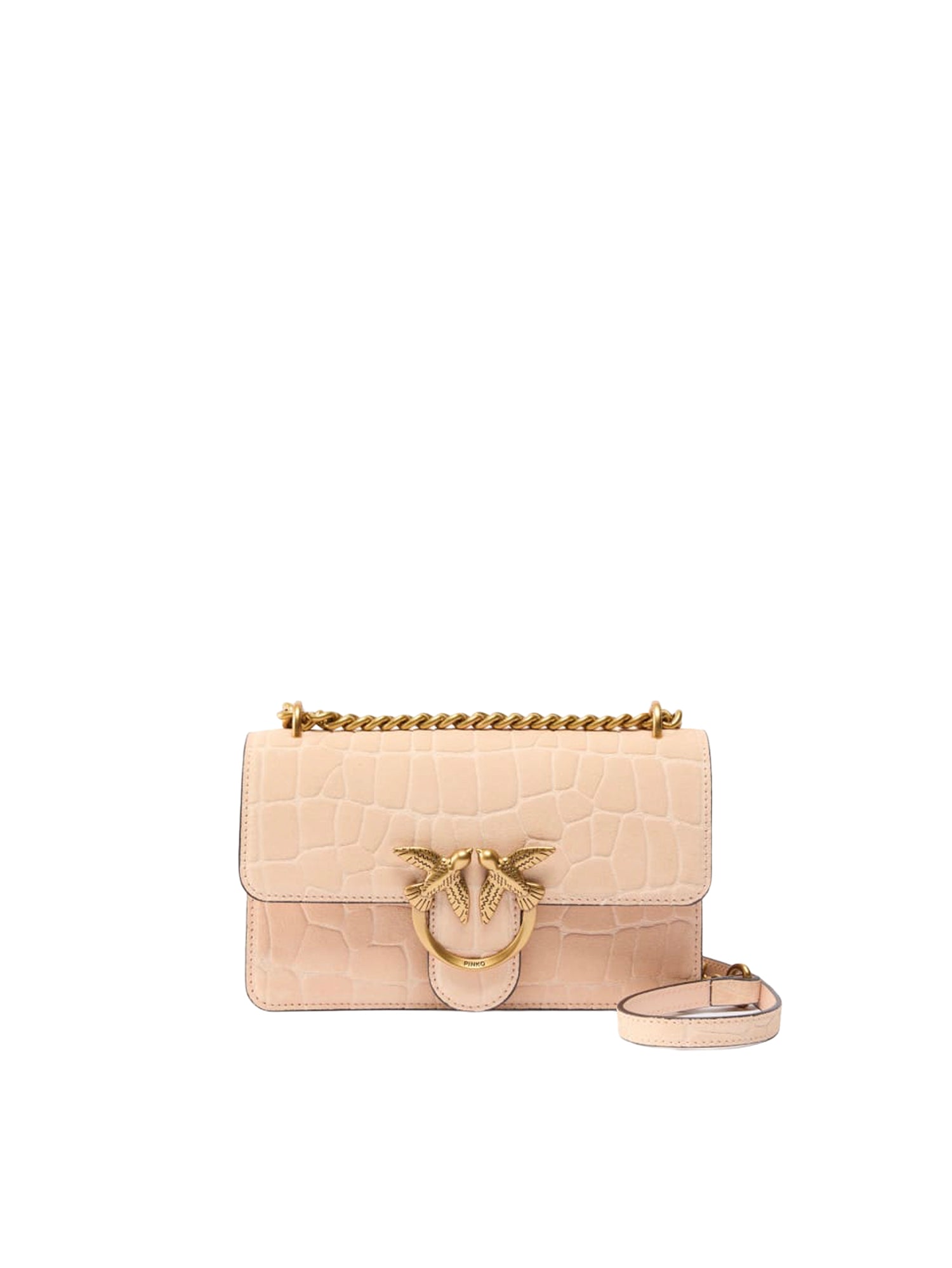 Borsa a tracolla Mini Love Bag One in pelle stampa coccodrillo 100074 A2YWA28Q PINKO 