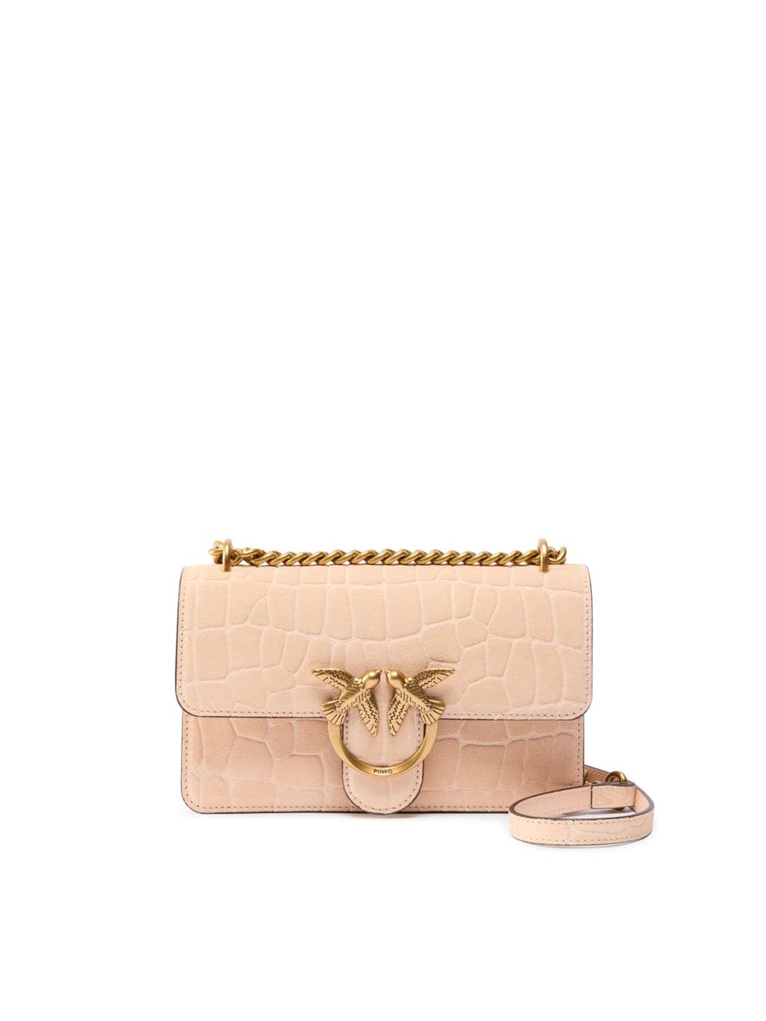Borsa a tracolla Mini Love Bag One in pelle stampa coccodrillo 100074 A2YWA28Q PINKO 