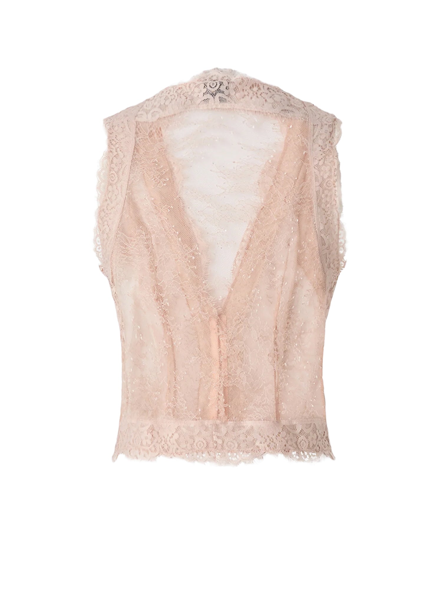 Gilet in pizzo valencienne 100236 A3PJQ35 PINKO 