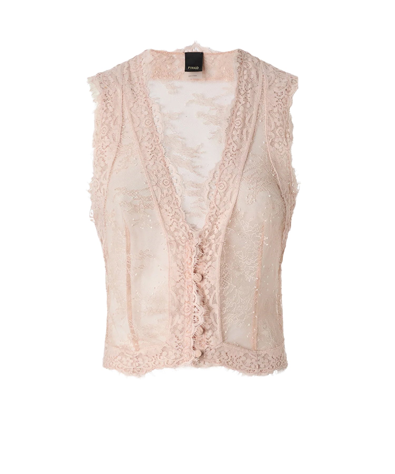 Gilet in pizzo valencienne 100236 A3PJQ35 PINKO 