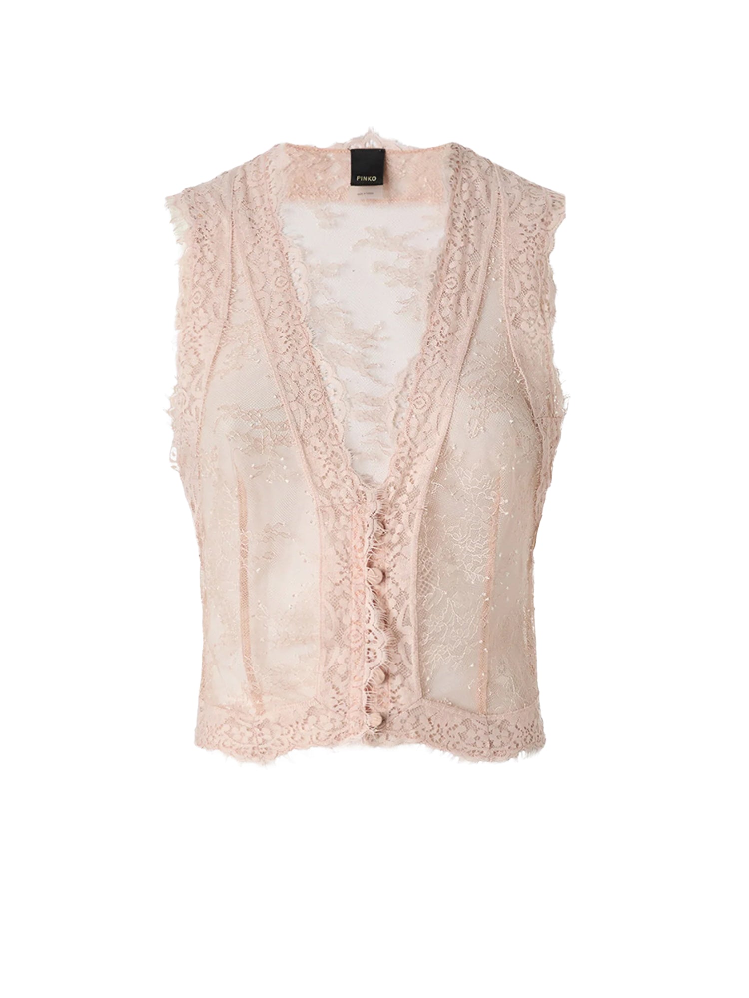 Gilet in pizzo valencienne 100236 A3PJQ35 PINKO 
